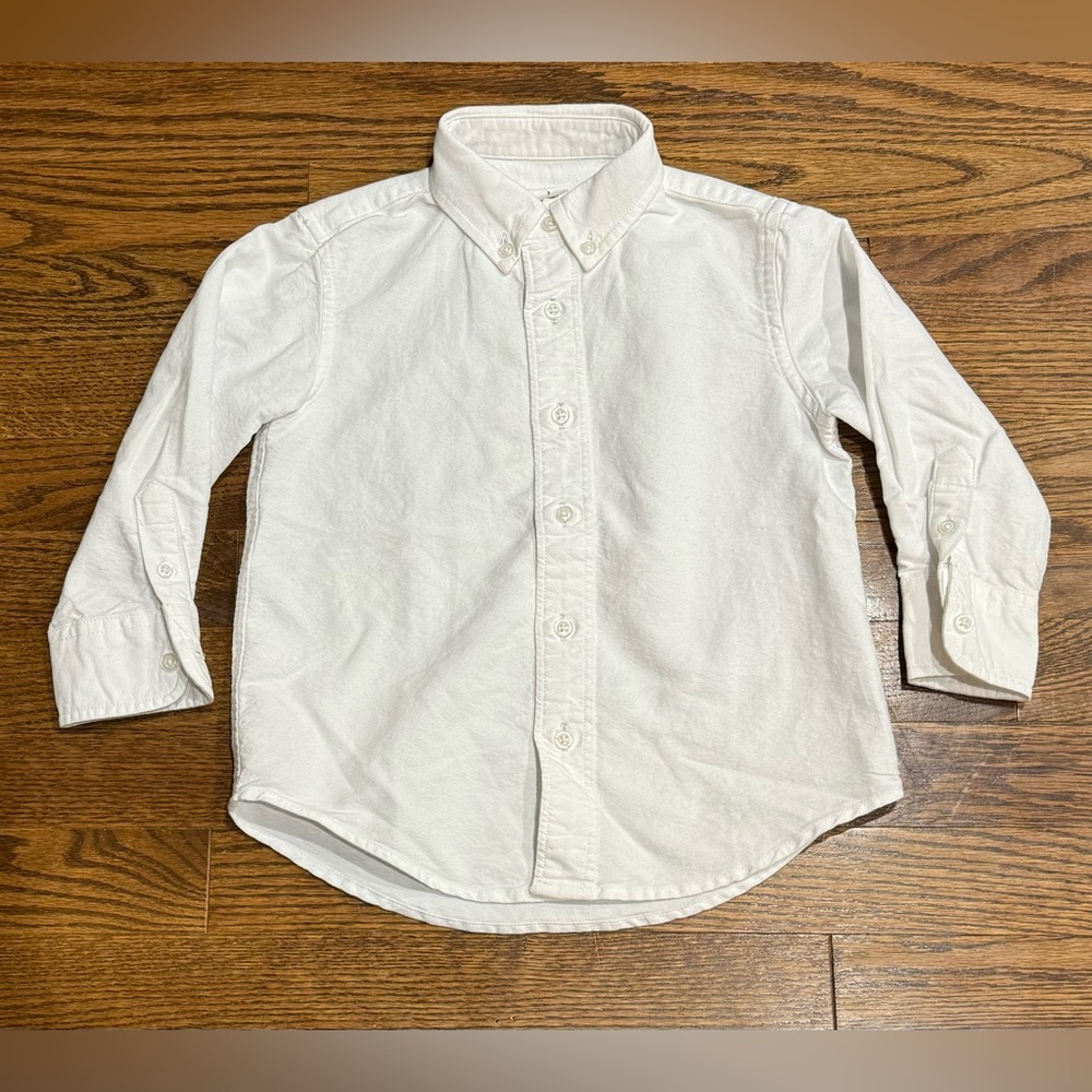 EUC Crewcuts boys button up oxford white shirt, size 3.
